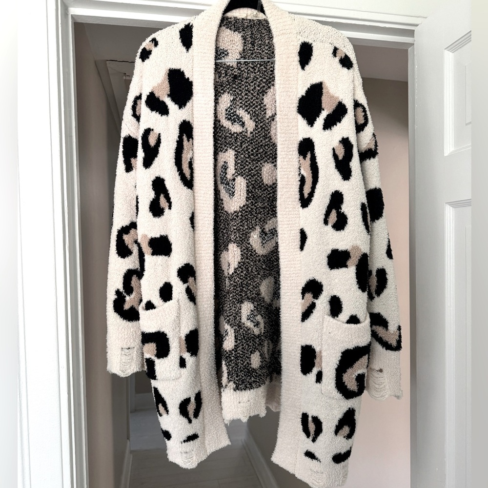 Leopard cardigan sweater